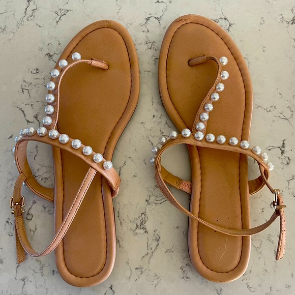 Hailey Thong Sandal With Pearls - Picture 1 of 3
